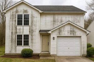 House wiht black streaks