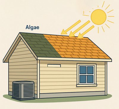Illustration of how sun rays keeps algae away