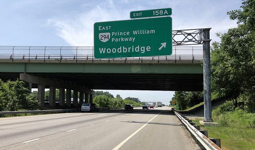 Highway sign saying Woodbridge